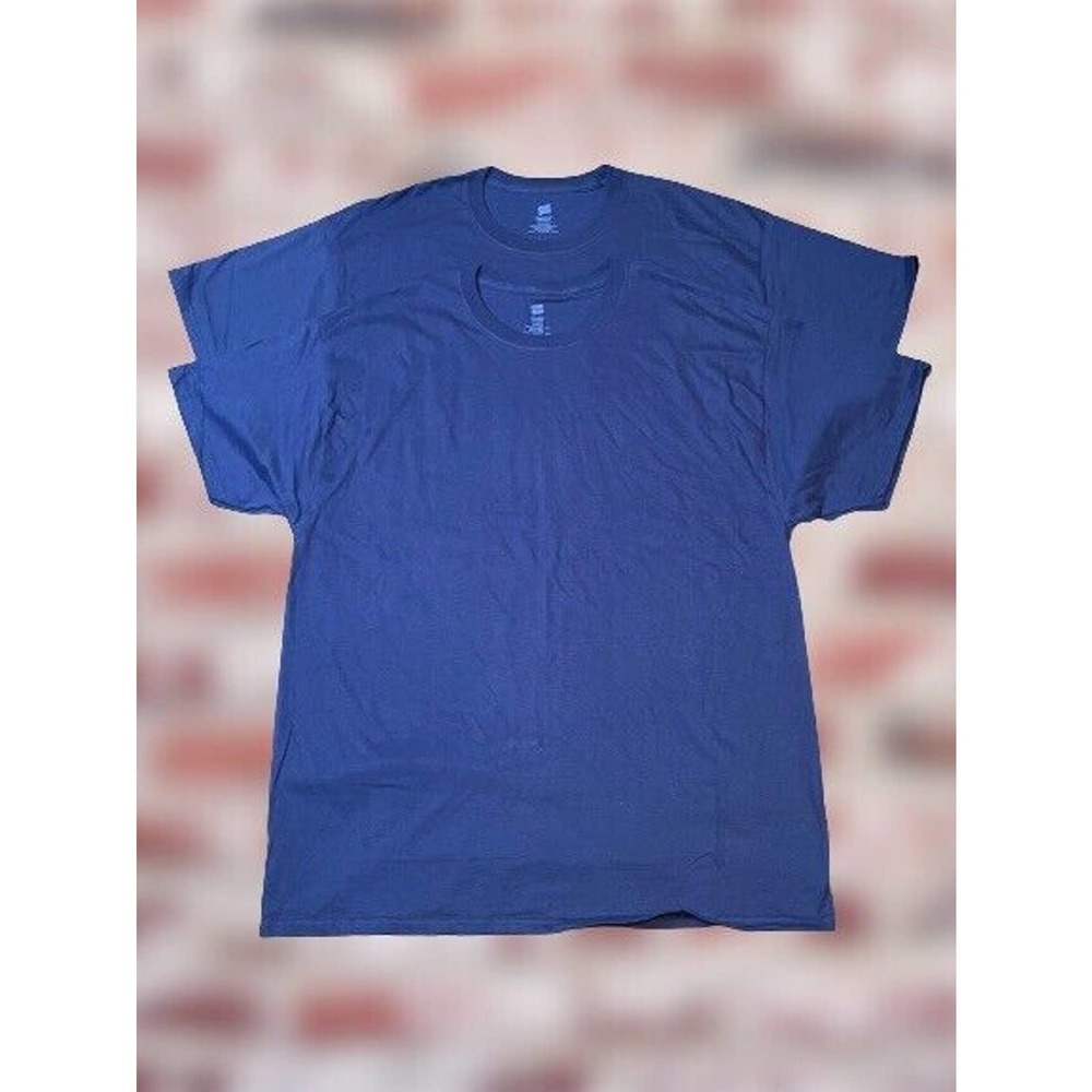 Hanes Dark Slate Blue T-Shirt 2PK, X-Large, Crew Neck, Unisex, New